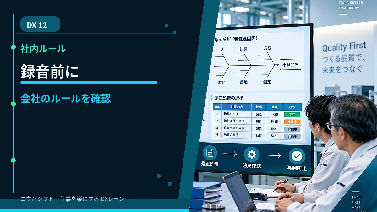 工場で使うなら録音前に会社のルールを確認する