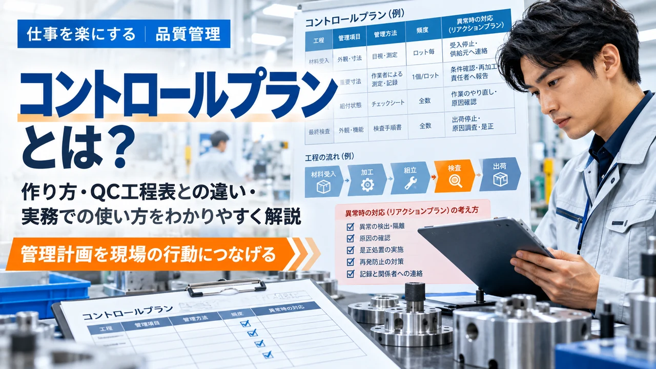 コントロールプランとは？作り方・QC工程表との違い・Excelテンプレート【製造業向け】